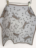 Brunel Leopard Print Scarf with Paw Pattern