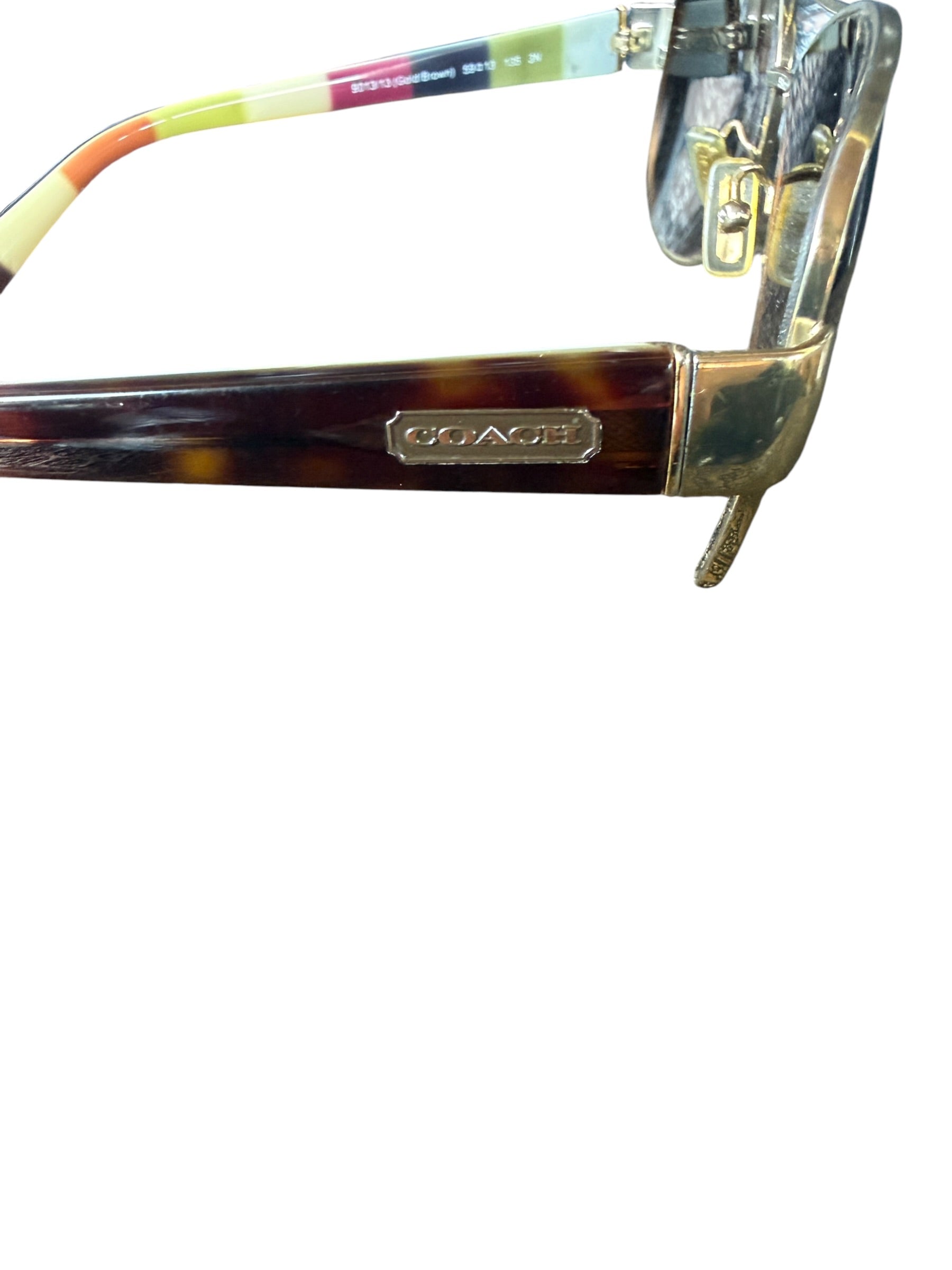 Coach Brown Tortoiseshell Gradient Sunglasses with Double Bridge Design