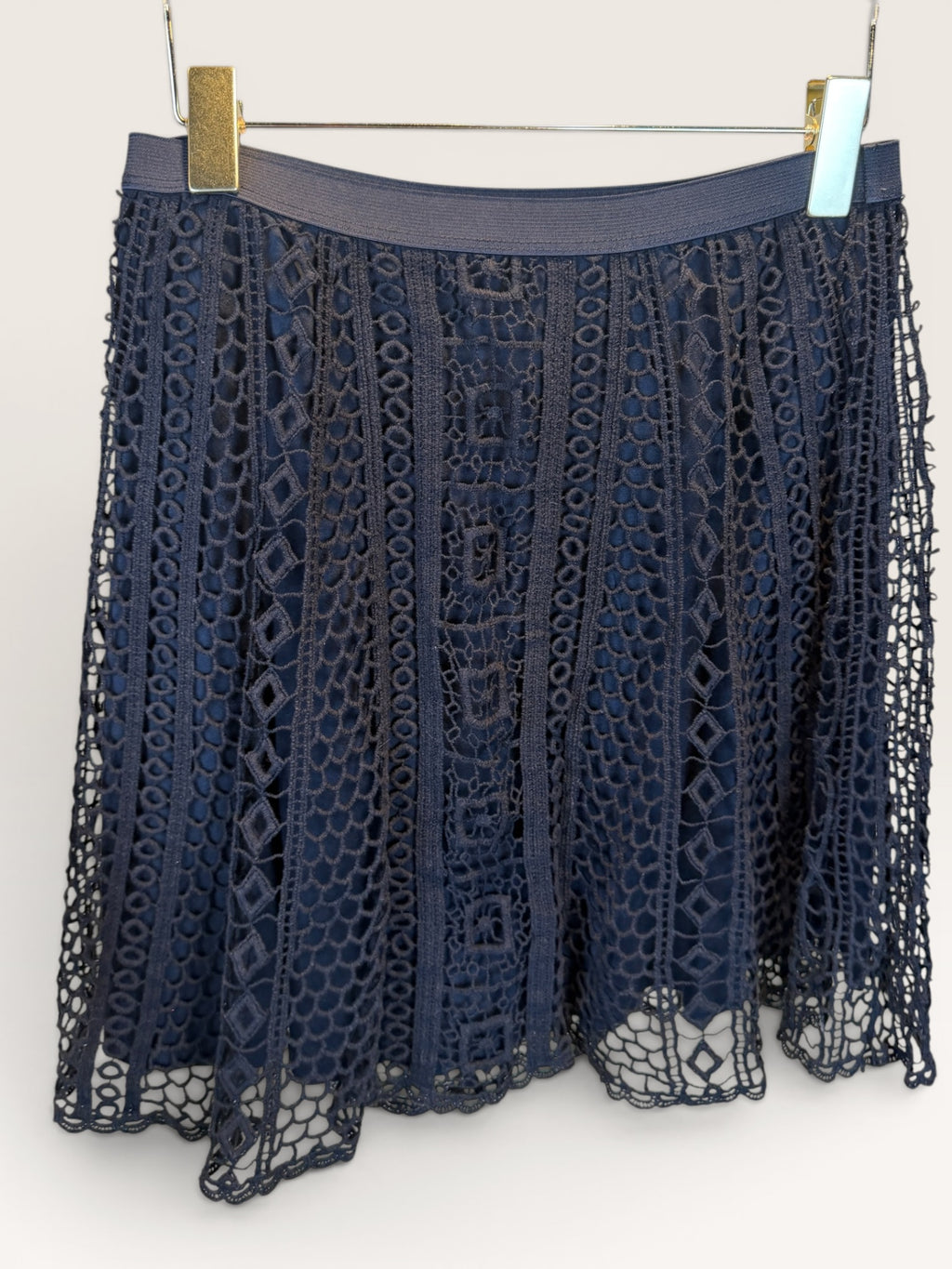Black Crochet Midi Skirt by Ella Moss