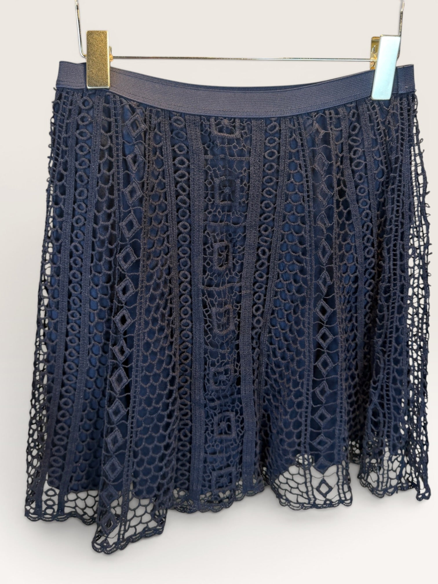 Black Crochet Midi Skirt by Ella Moss