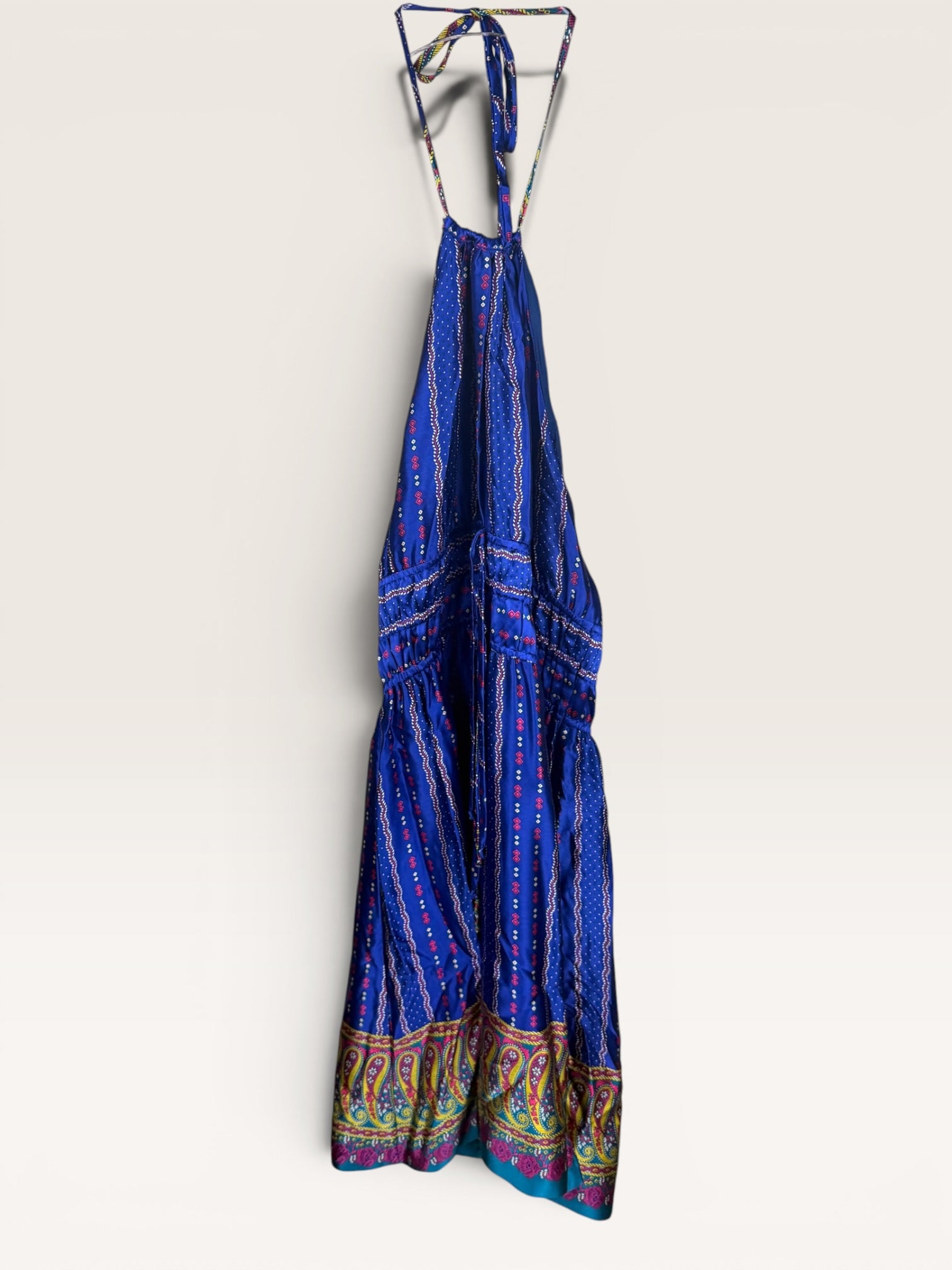 Betty Johnson 1970s-1980s Floral Embroidered Tiered Dress
