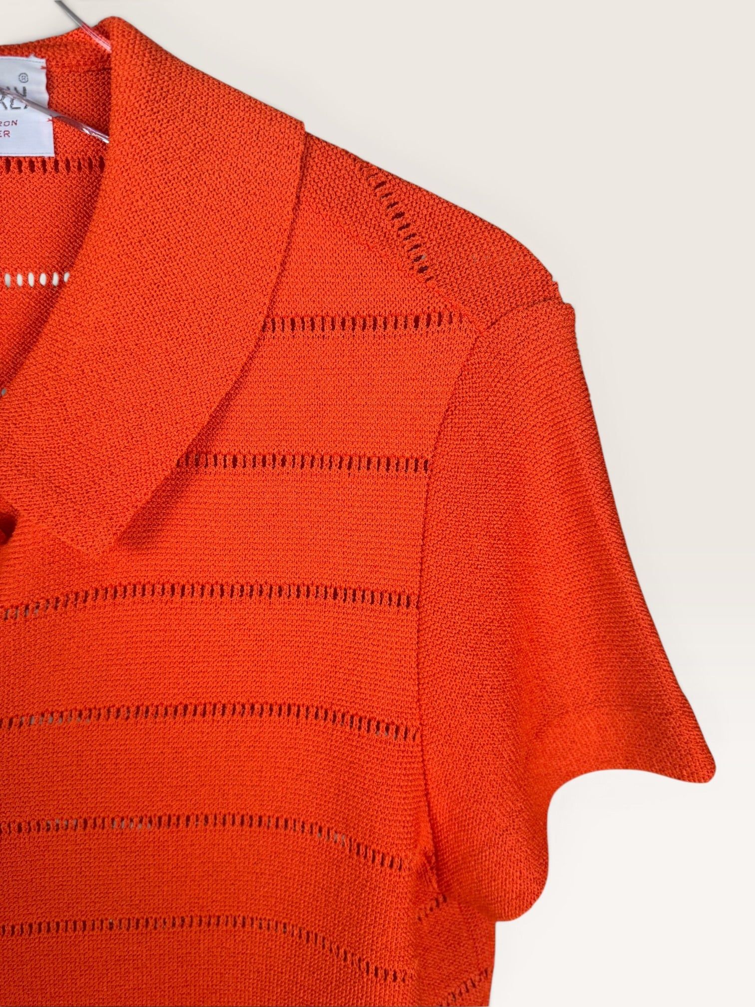Kimberley Orange Striped Collared Knit Shirt