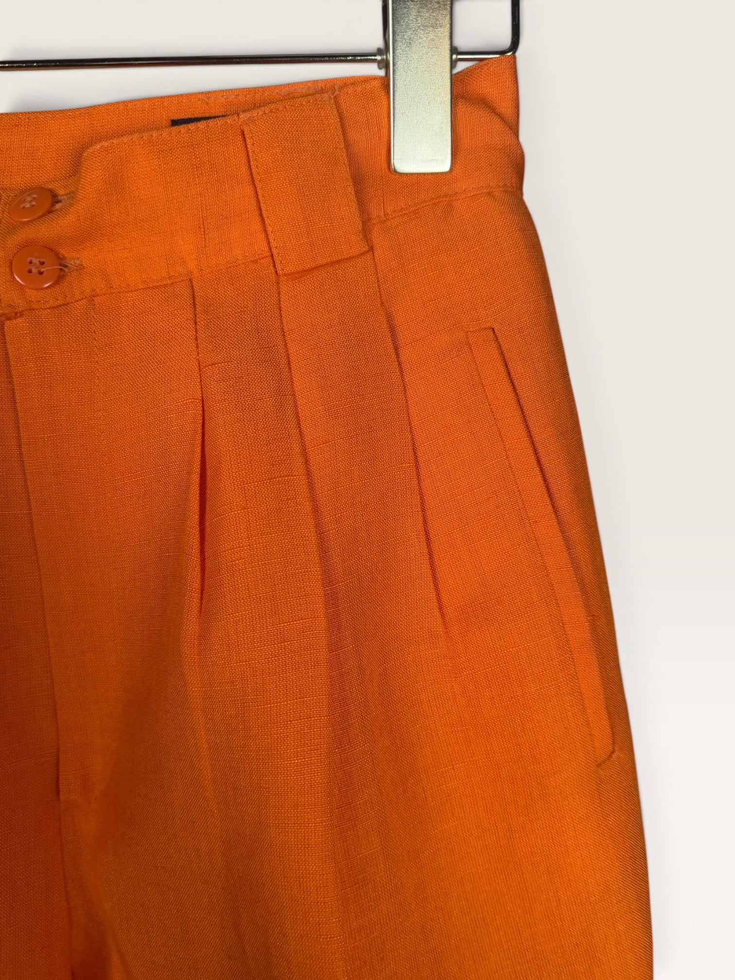 Giorgio Sant'Angelo 1970s Bright Orange Linen-Rayon Suit Set