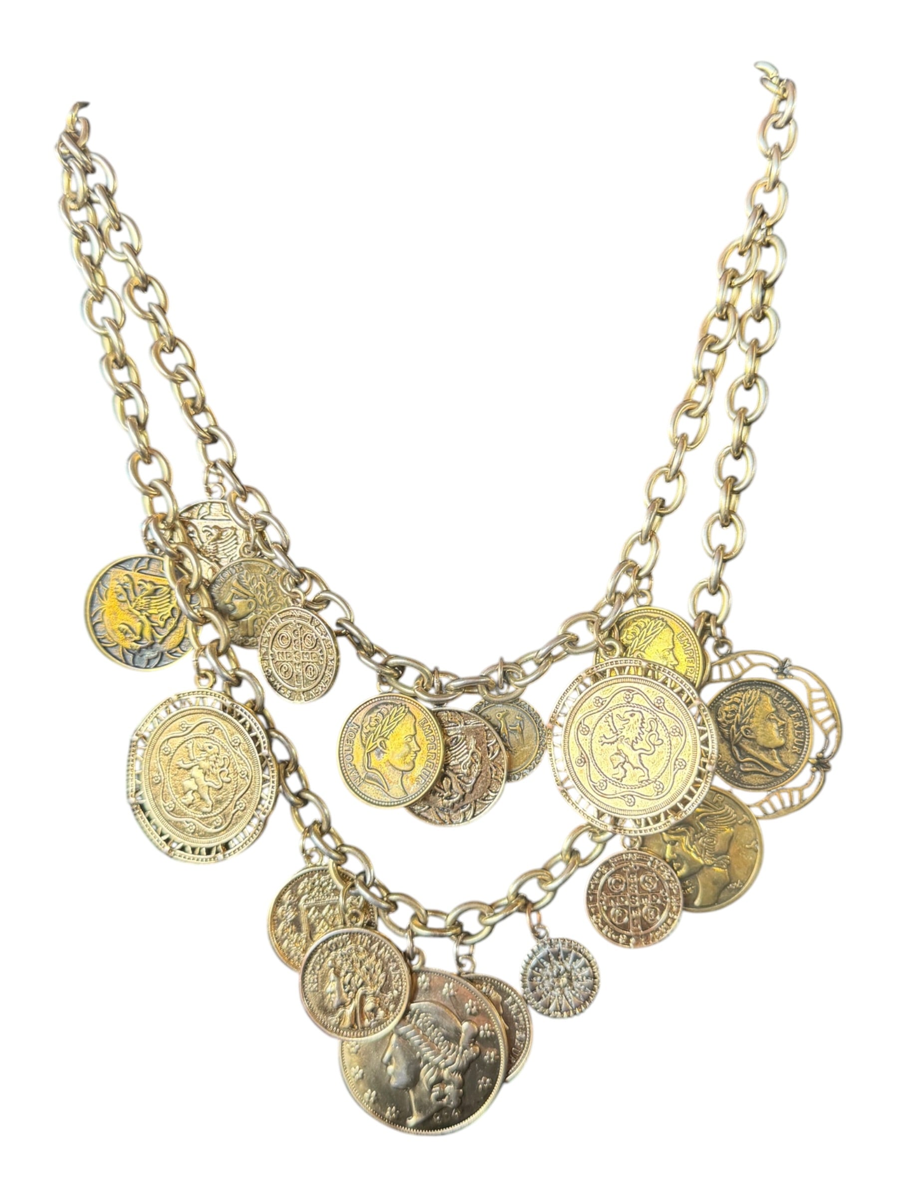 Vintage Silver and Gold Charm Necklace