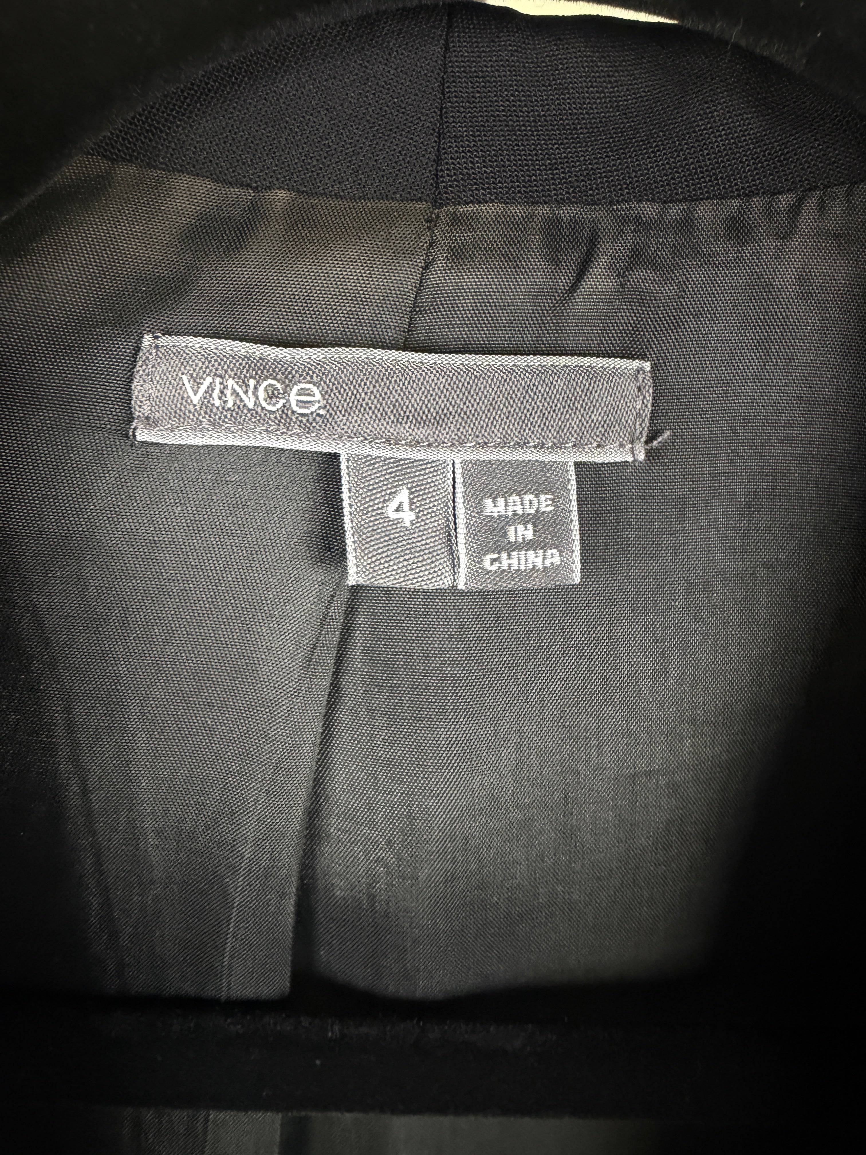 Vince Women's Tuxedo-Style Blazer in Black with Wool Contrast Panels - Size 4 - photo 8