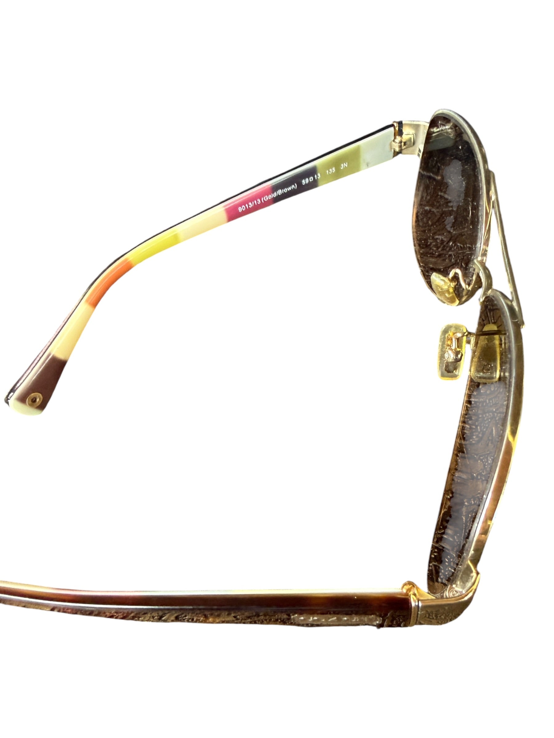 Coach Brown Tortoiseshell Gradient Sunglasses with Double Bridge Design