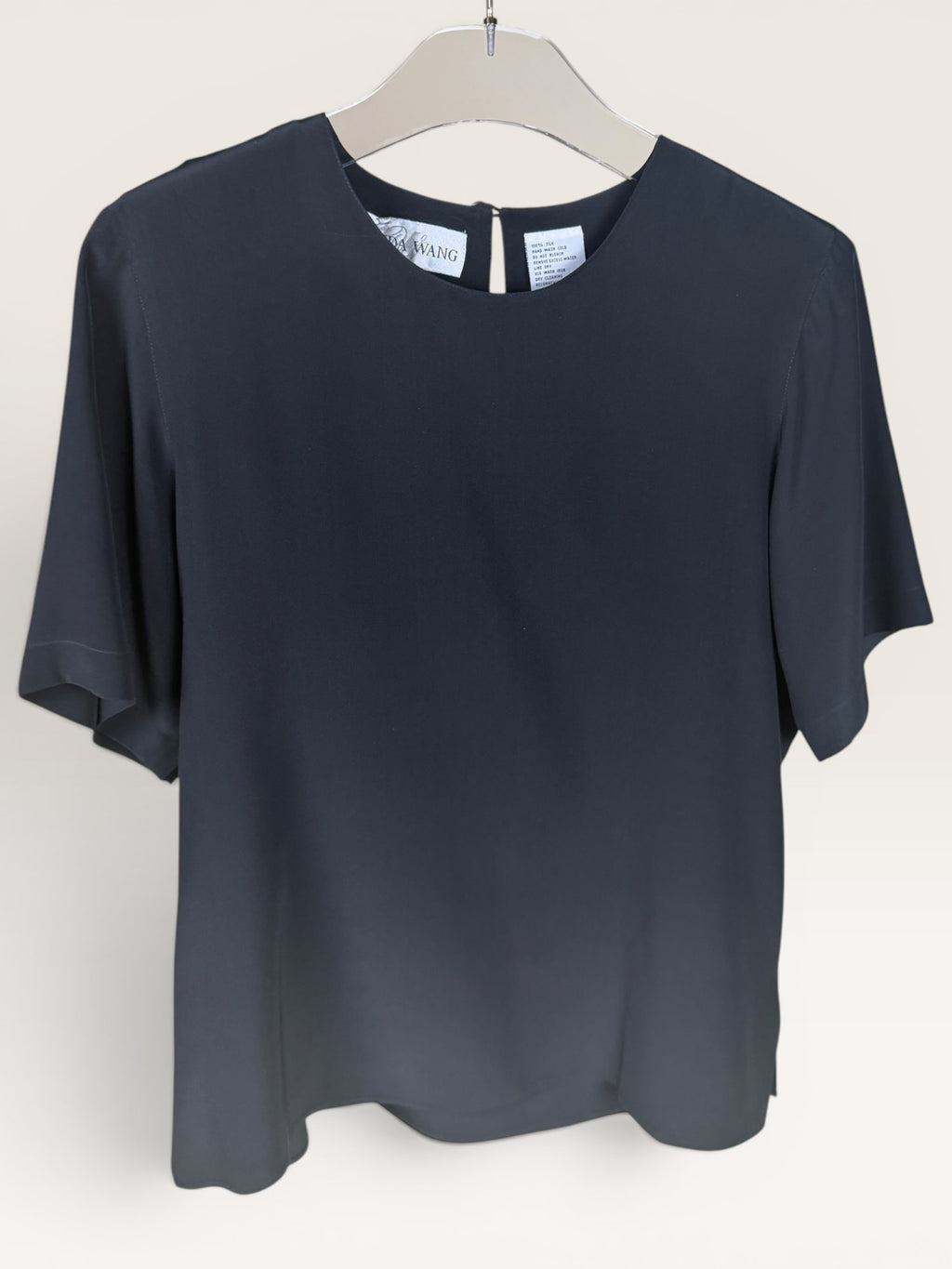 Galinda Wang Black Keyhole Back Blouse