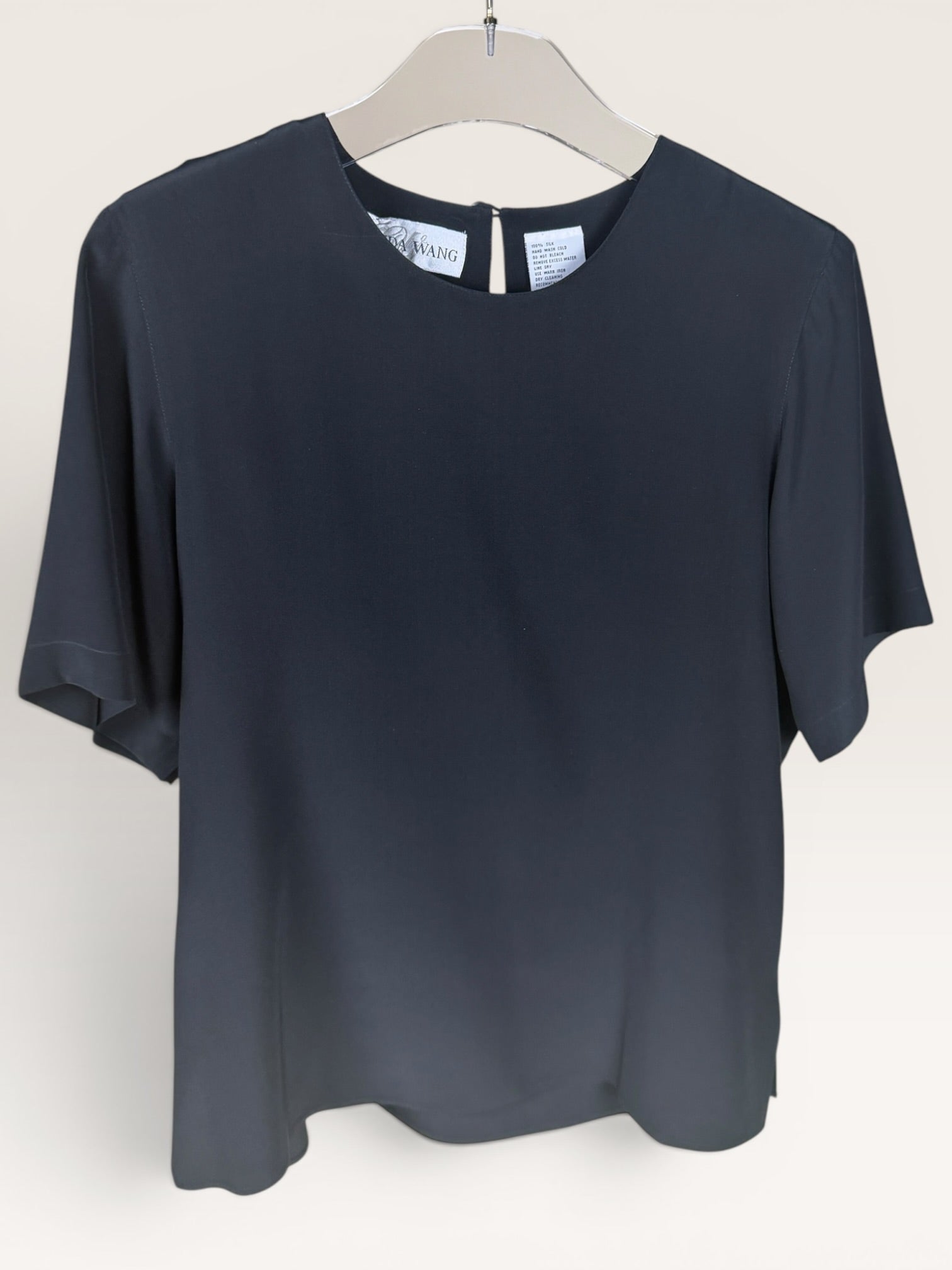 Galinda Wang Black Keyhole Back Blouse