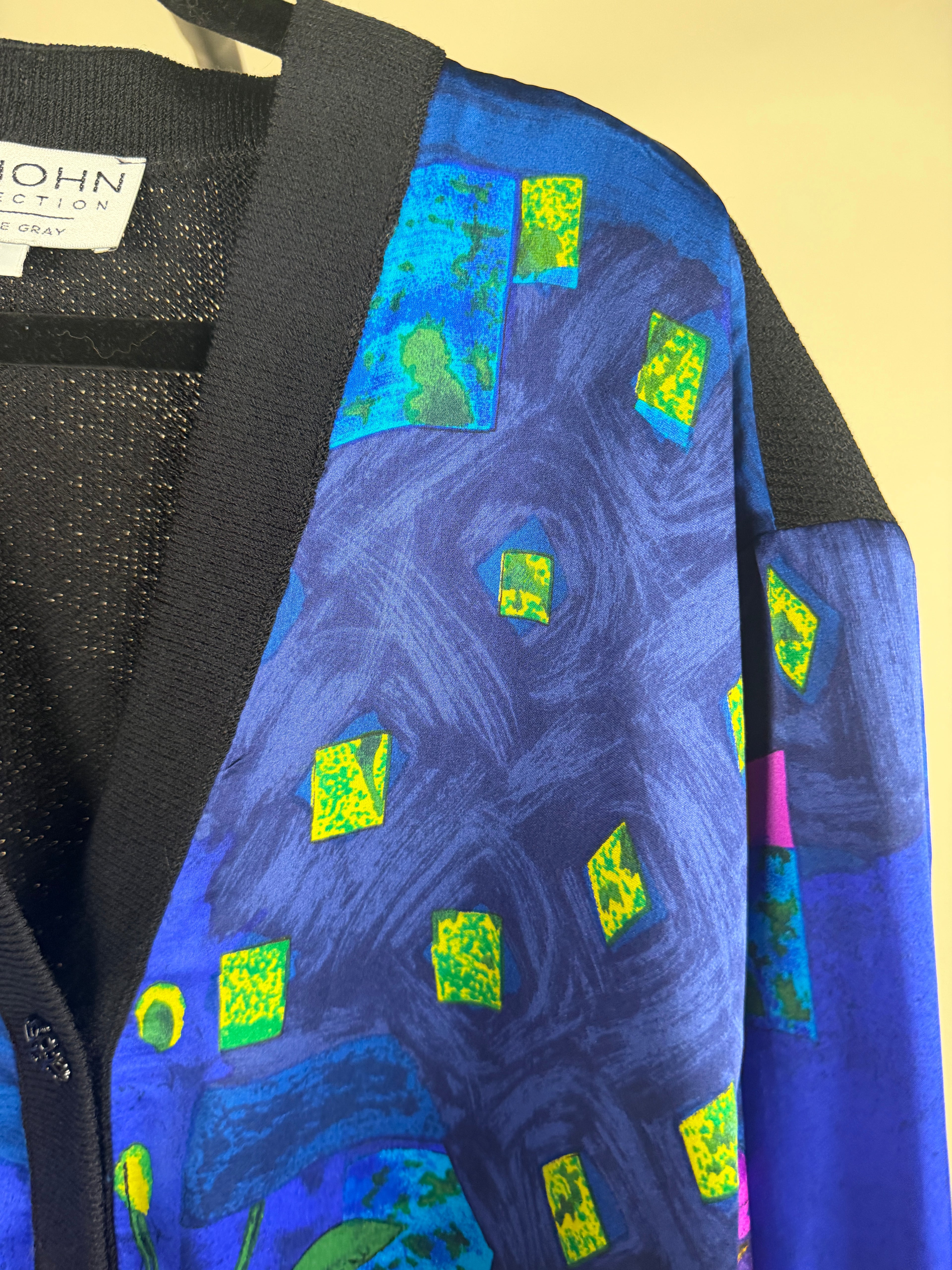 St. John Collection by Marie Gray Mixed-Media Cardigan with Abstract Floral Print - photo 9