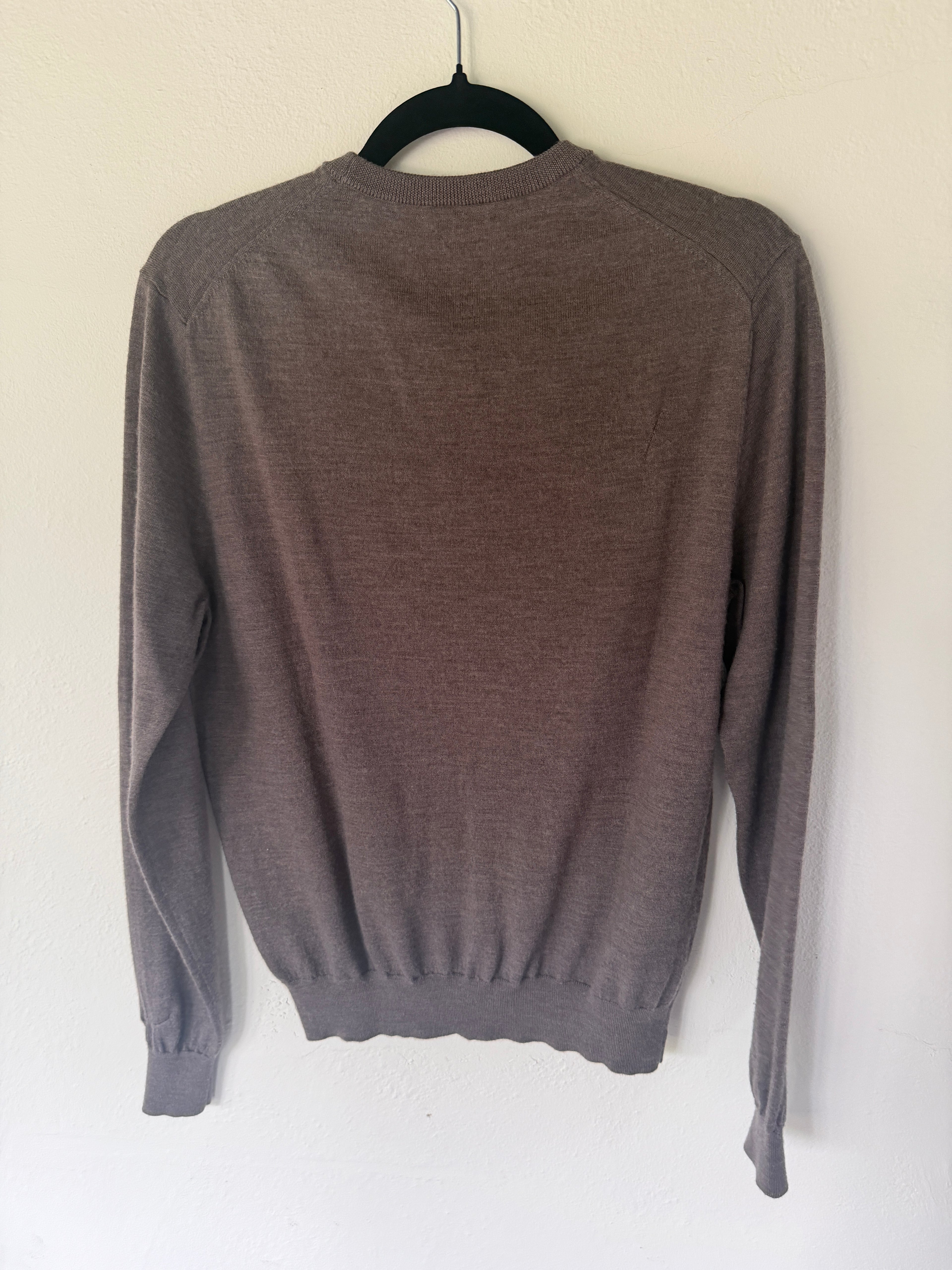 Suitsupply Taupe/Greige Merino Wool Crewneck Sweater - photo 6