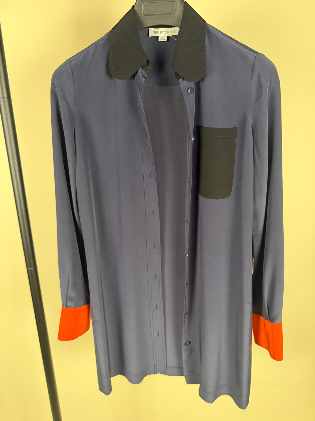 See By Chloé Longline Color-Block Silk Shirt - photo 6