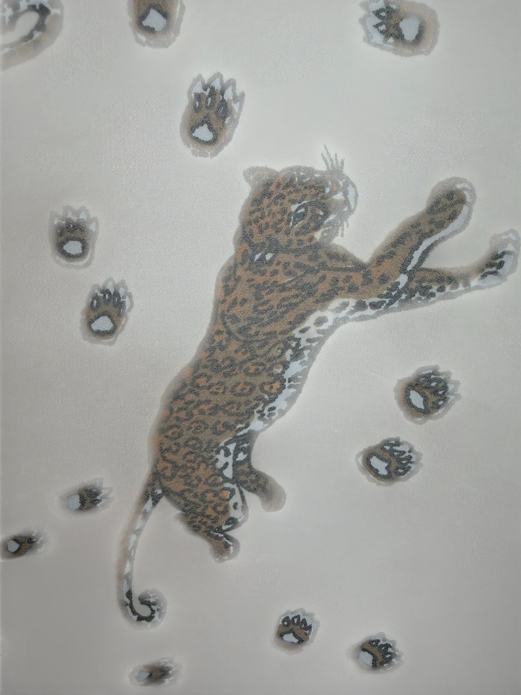 Brunel Leopard Print Scarf with Paw Pattern