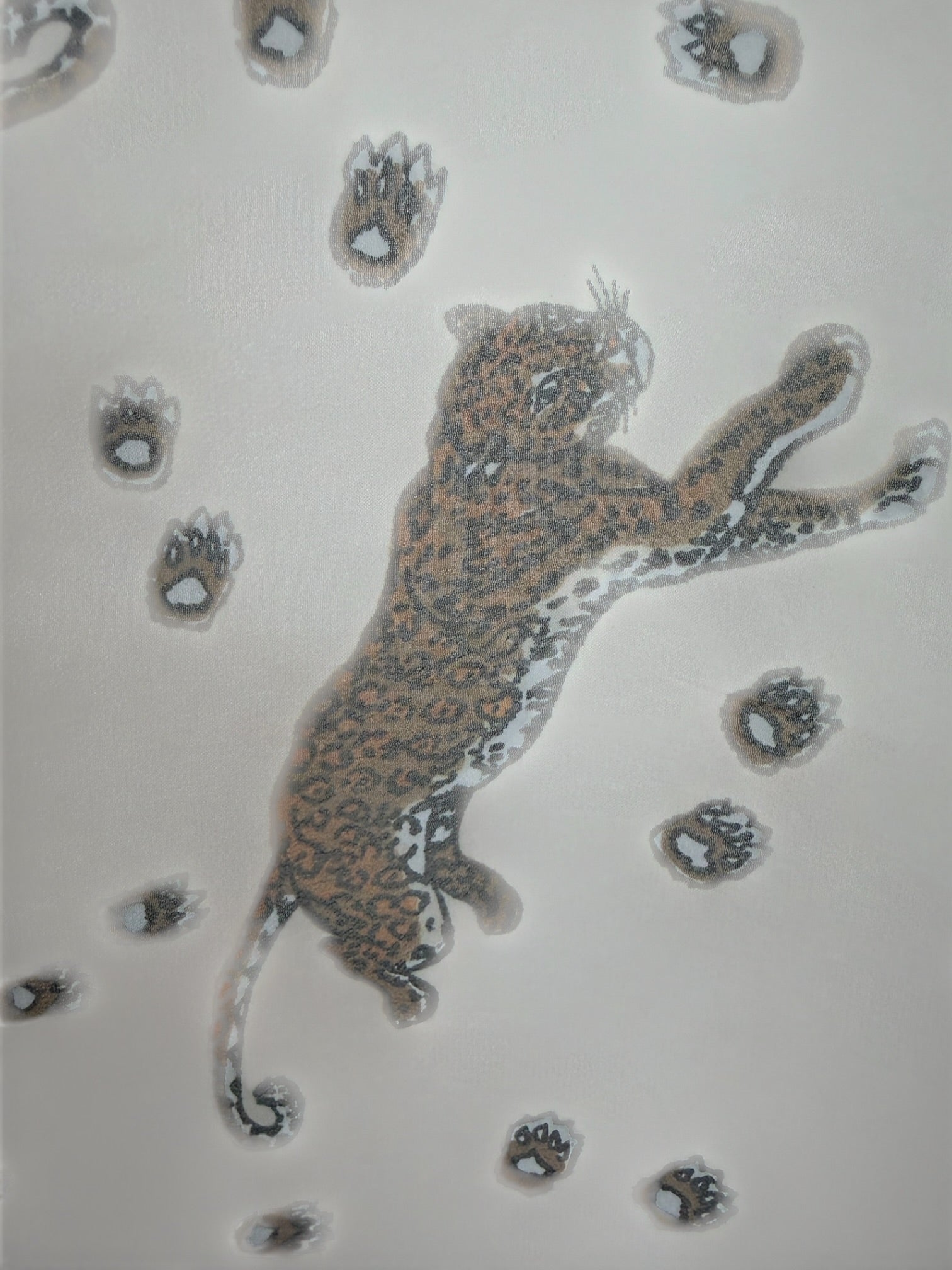 Brunel Leopard Print Scarf with Paw Pattern