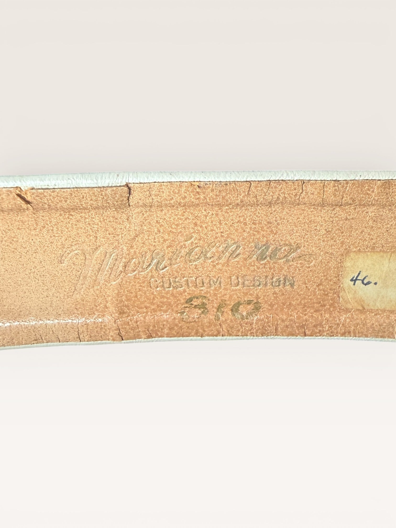 Monbon Co Vintage Leather Belt with Double Rings and Custom Design