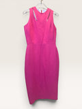 Victoria Beckham Fucshia Cutout Sheath Dress with Contoured Seams and Flared Skirt