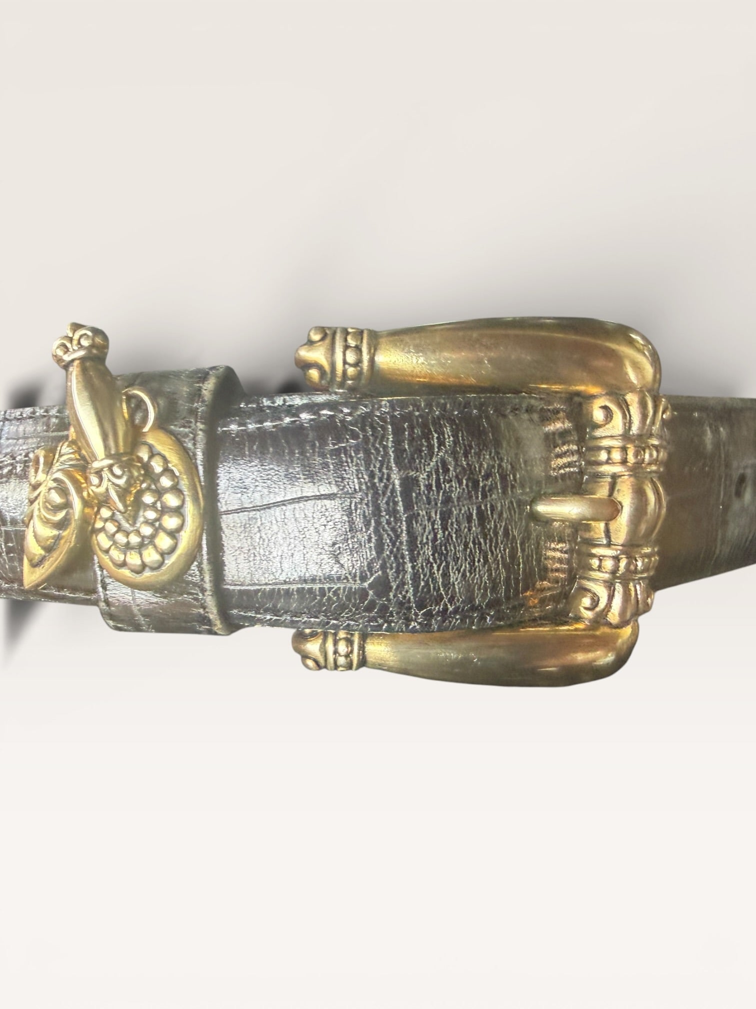 Brighton Mid-20th Century Belt with Ornamental Gold Buckle