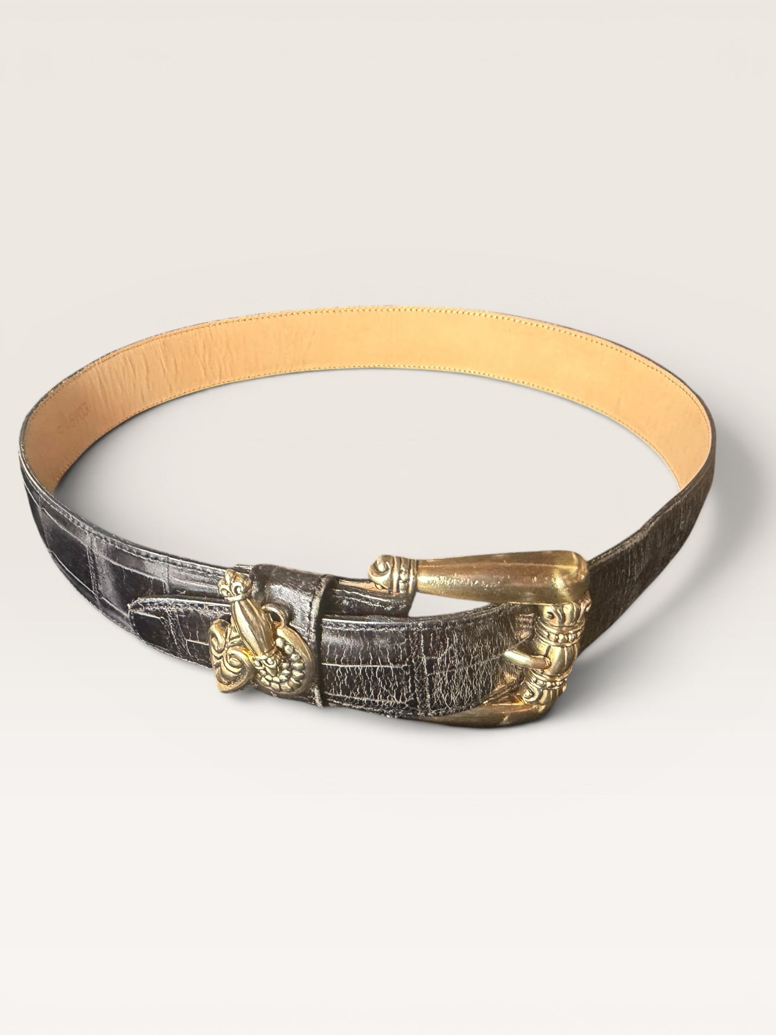 Brighton Mid-20th Century Belt with Ornamental Gold Buckle