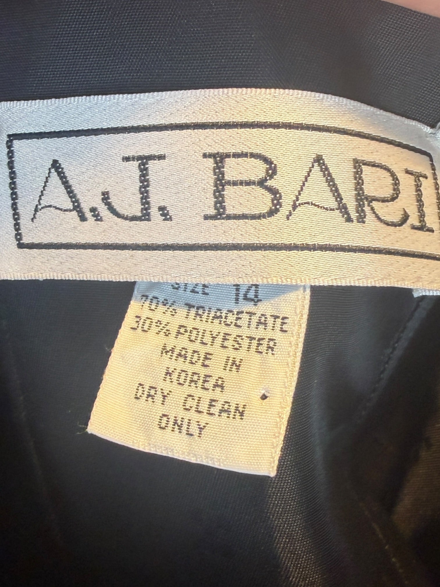 A.J. Bari Black Sleeveless Dress, 1980s