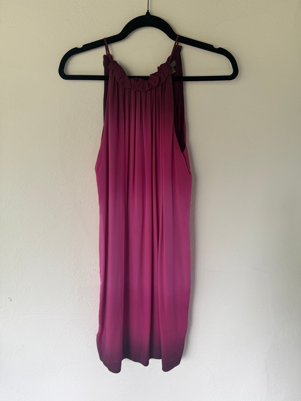 Vince Ombre Silk Midi Dress in Deep Plum to Hot Pink Gradient - photo 4