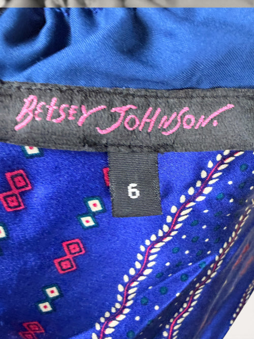 Betty Johnson 1970s-1980s Floral Embroidered Tiered Dress