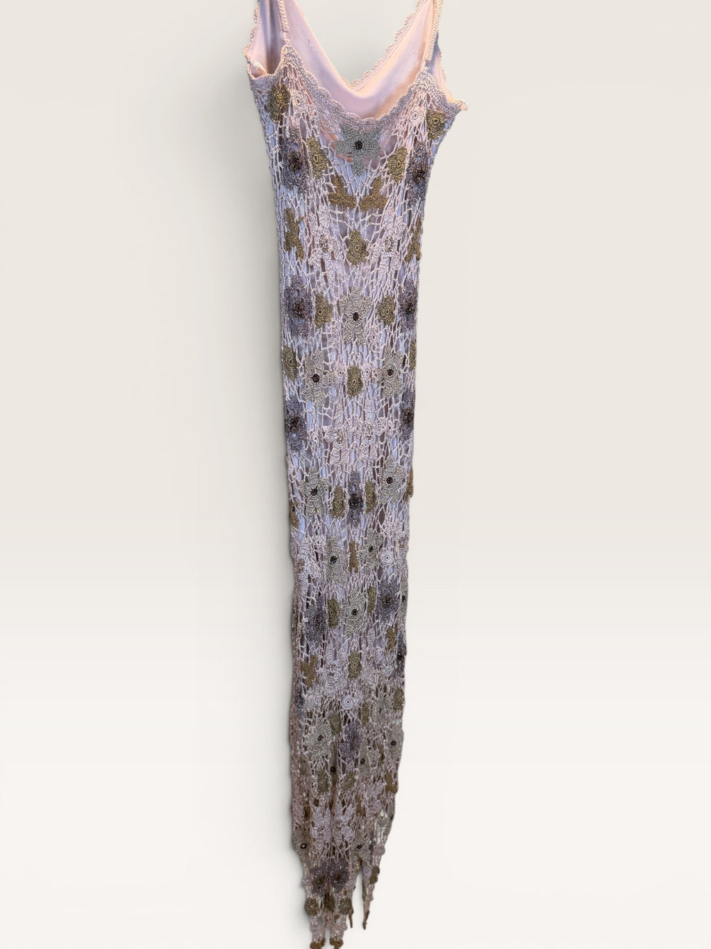 Sue Wong Crochet Lurex Maxi Dress