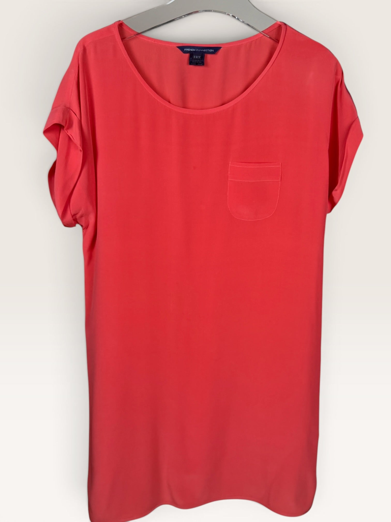 French Connection Red Top with Pocket Detail