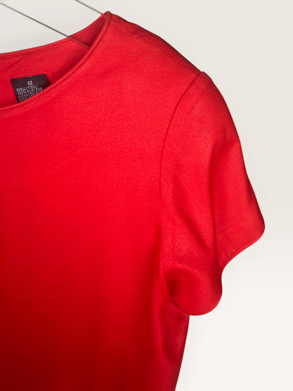 August Silk Red Short-Sleeved Dress