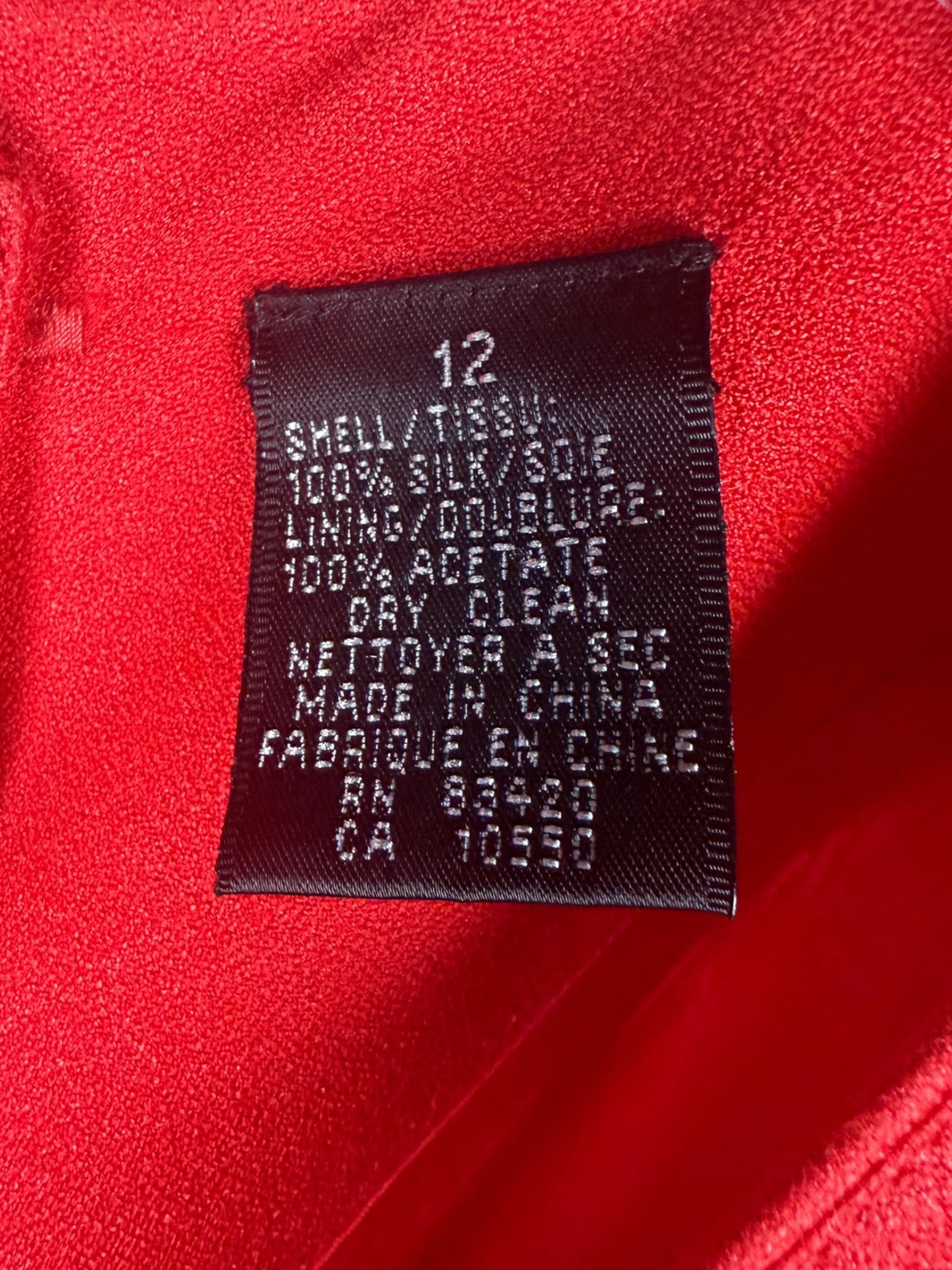 August Silk Solid Red Silk Dress