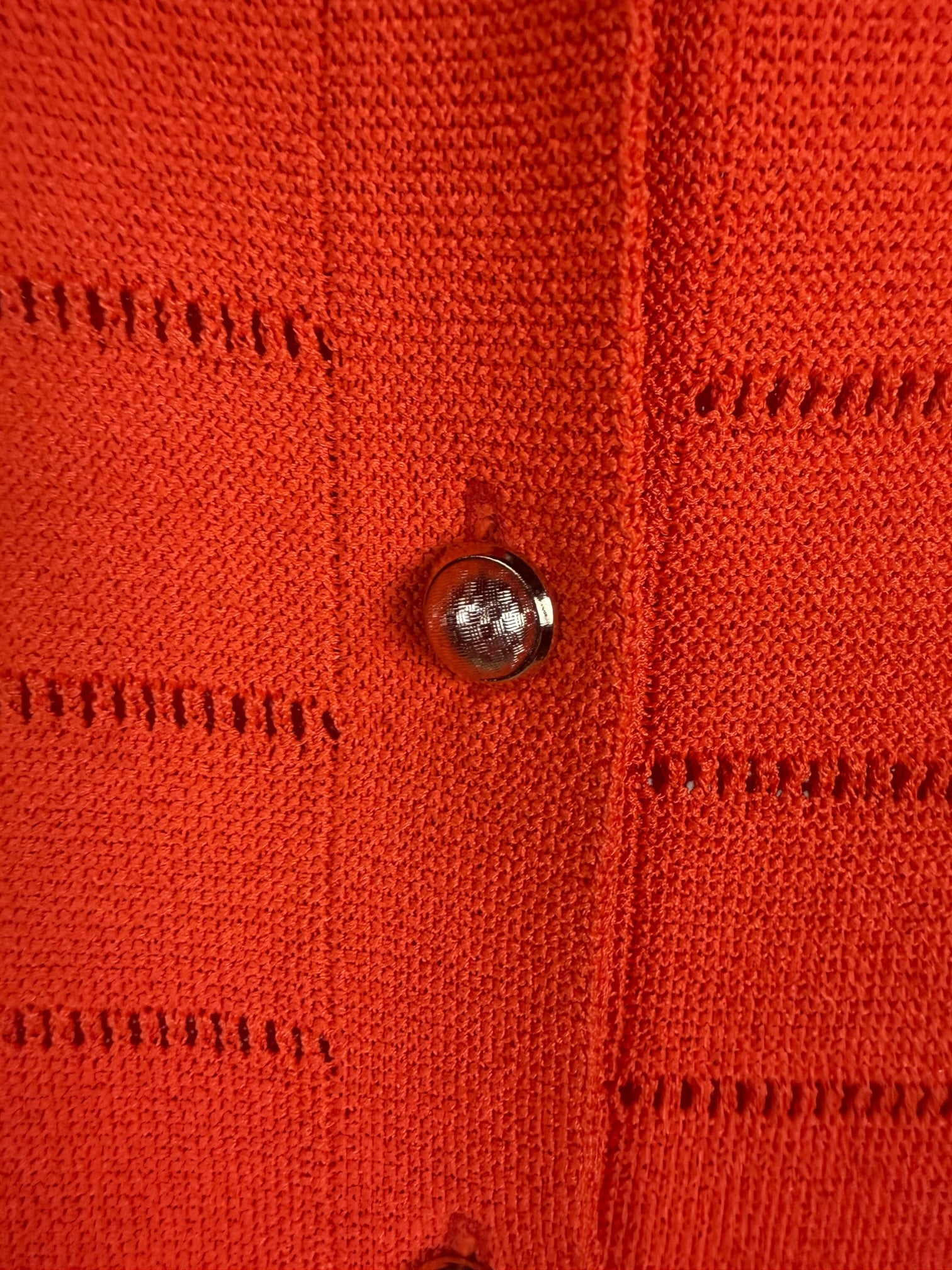 Kimberley Orange Striped Collared Knit Shirt