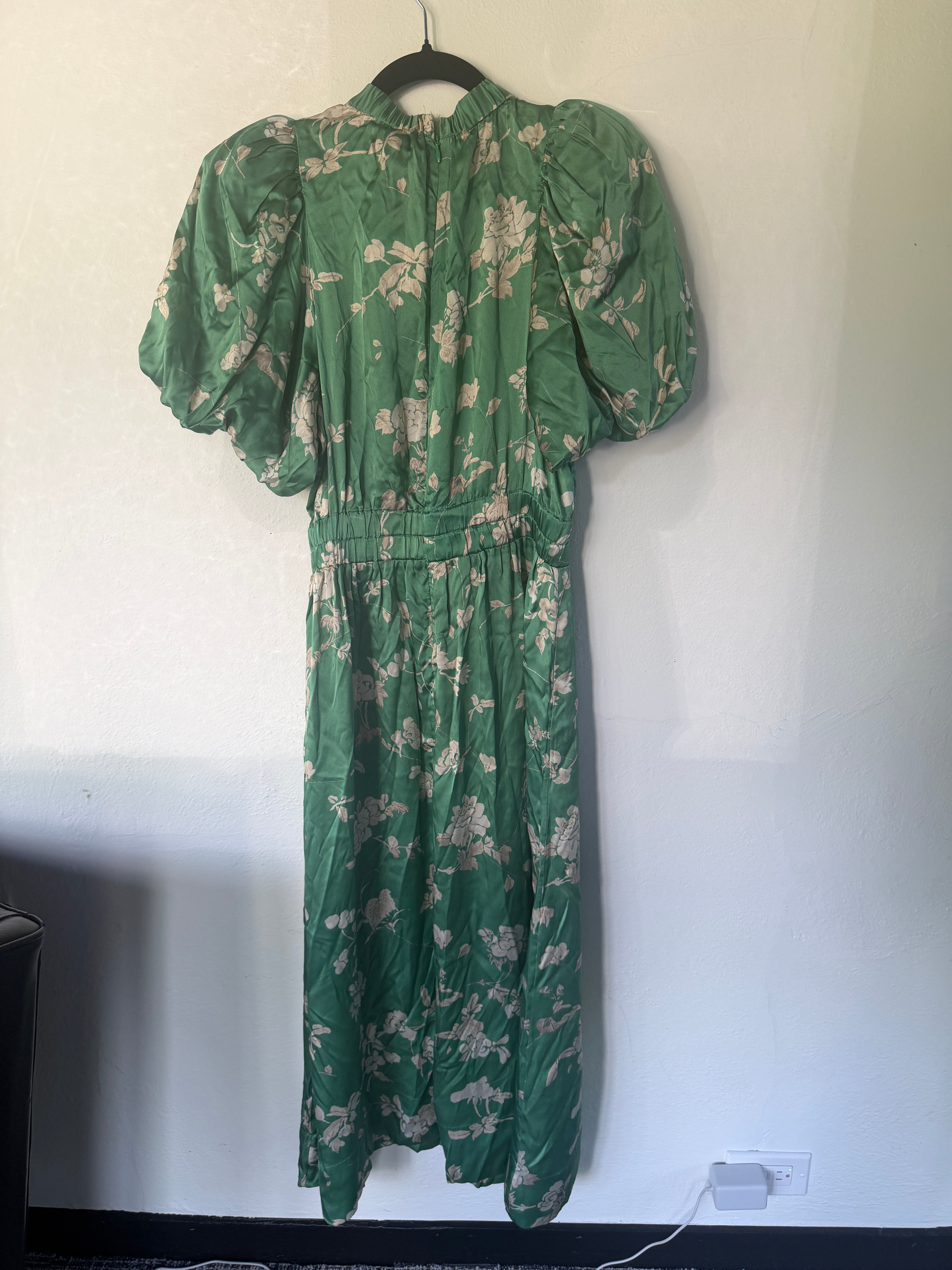 Sea New York Floral Silk Midi Dress with Puff Sleeves - photo 6