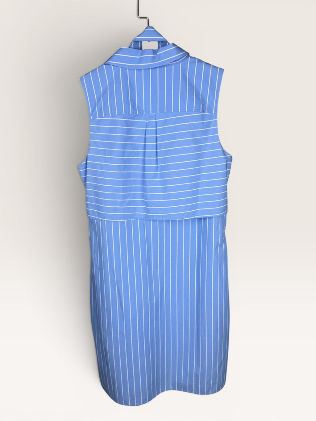Brooks Brothers Sleeveless Shirtdress in Striped Blue and White