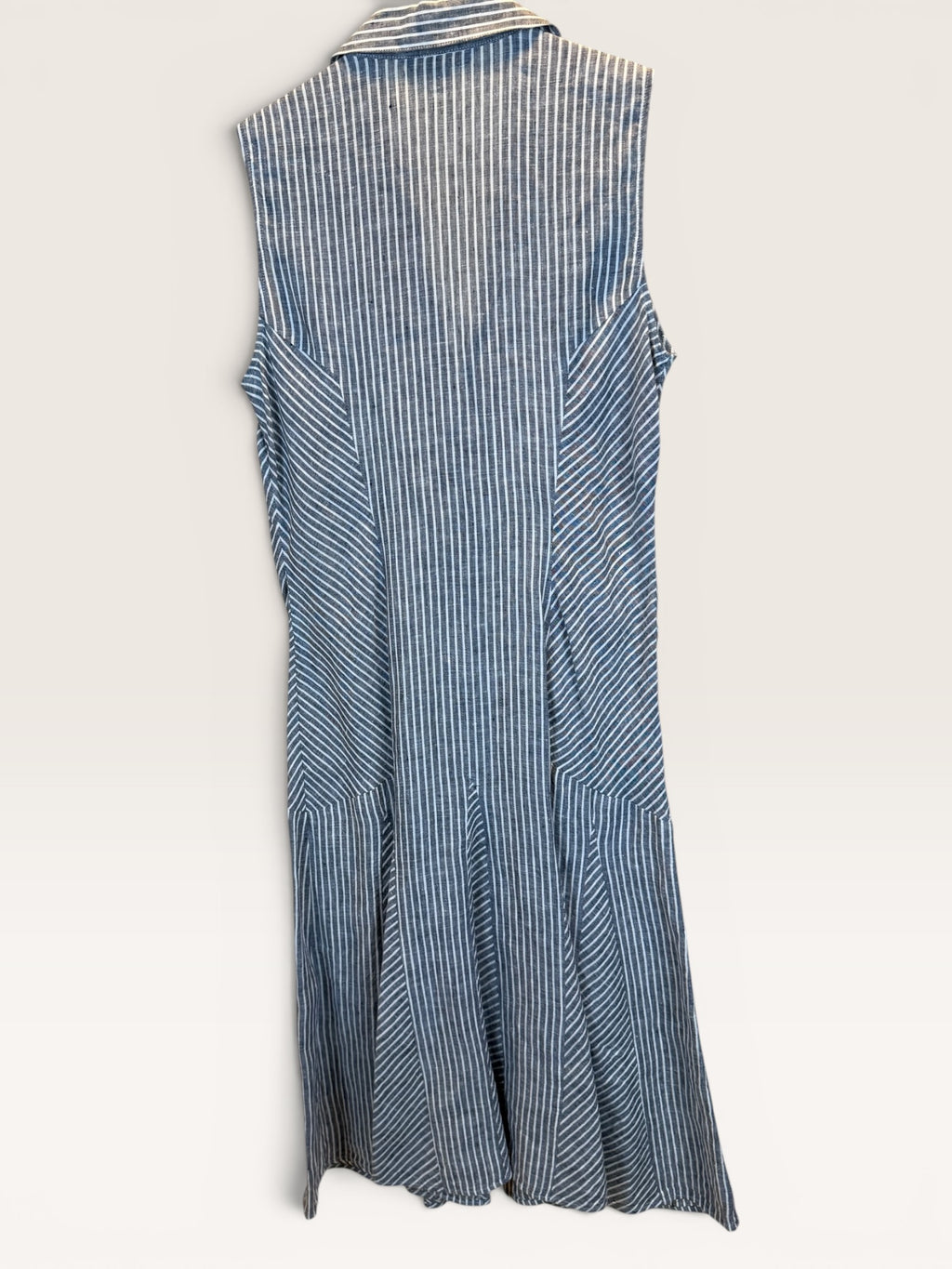 Brooks Brothers Blue and White Striped Sleeveless Dress