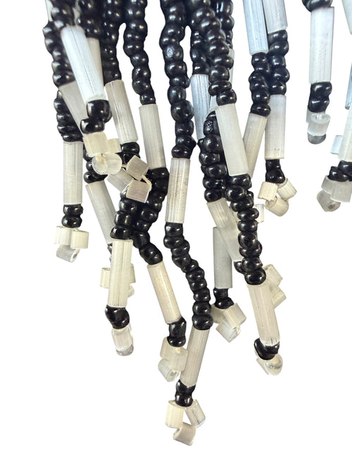 Black and White Beaded Necklace, Early 20th Century