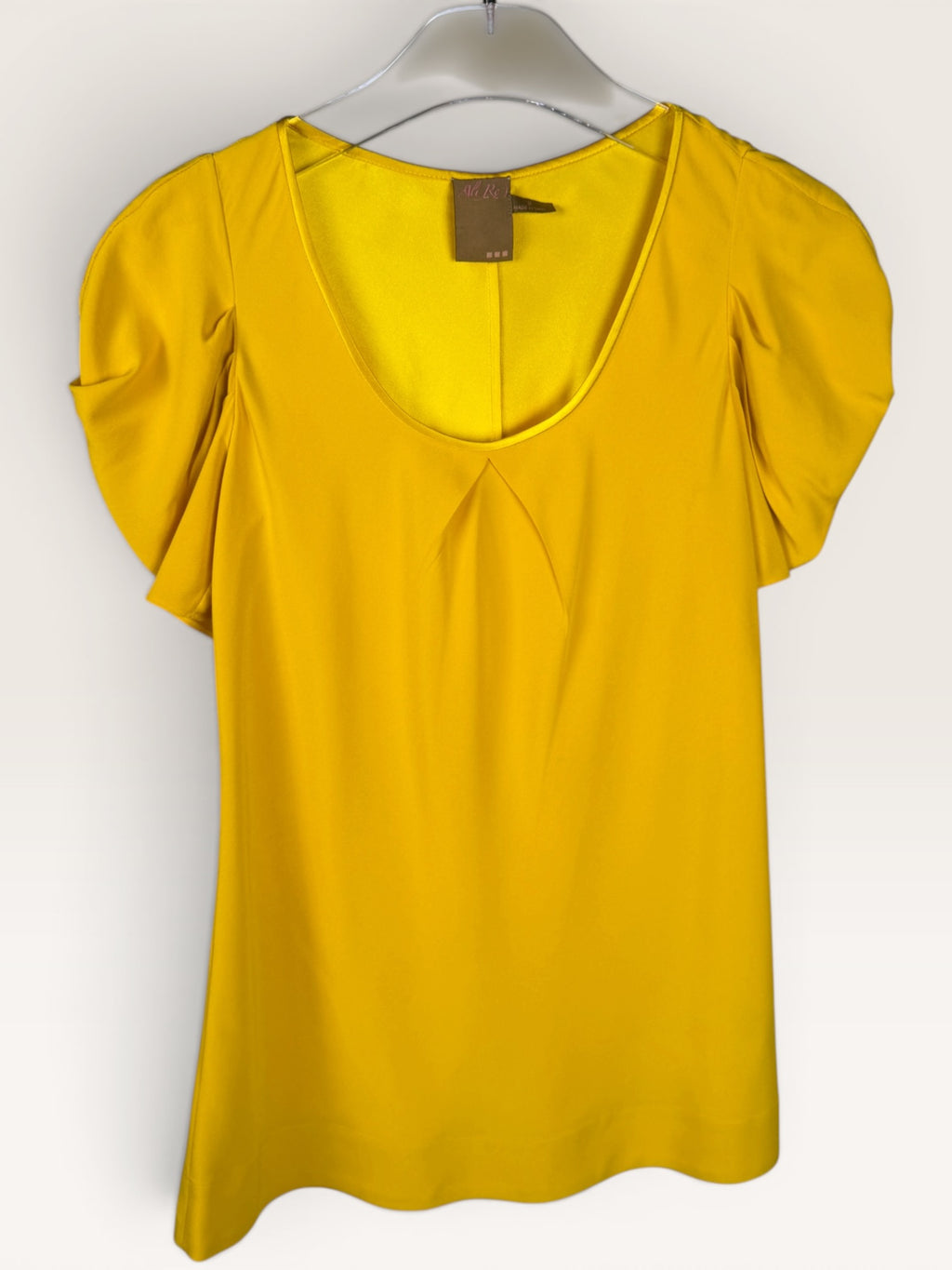 All Ra Bright Yellow Puff Sleeve Blouse