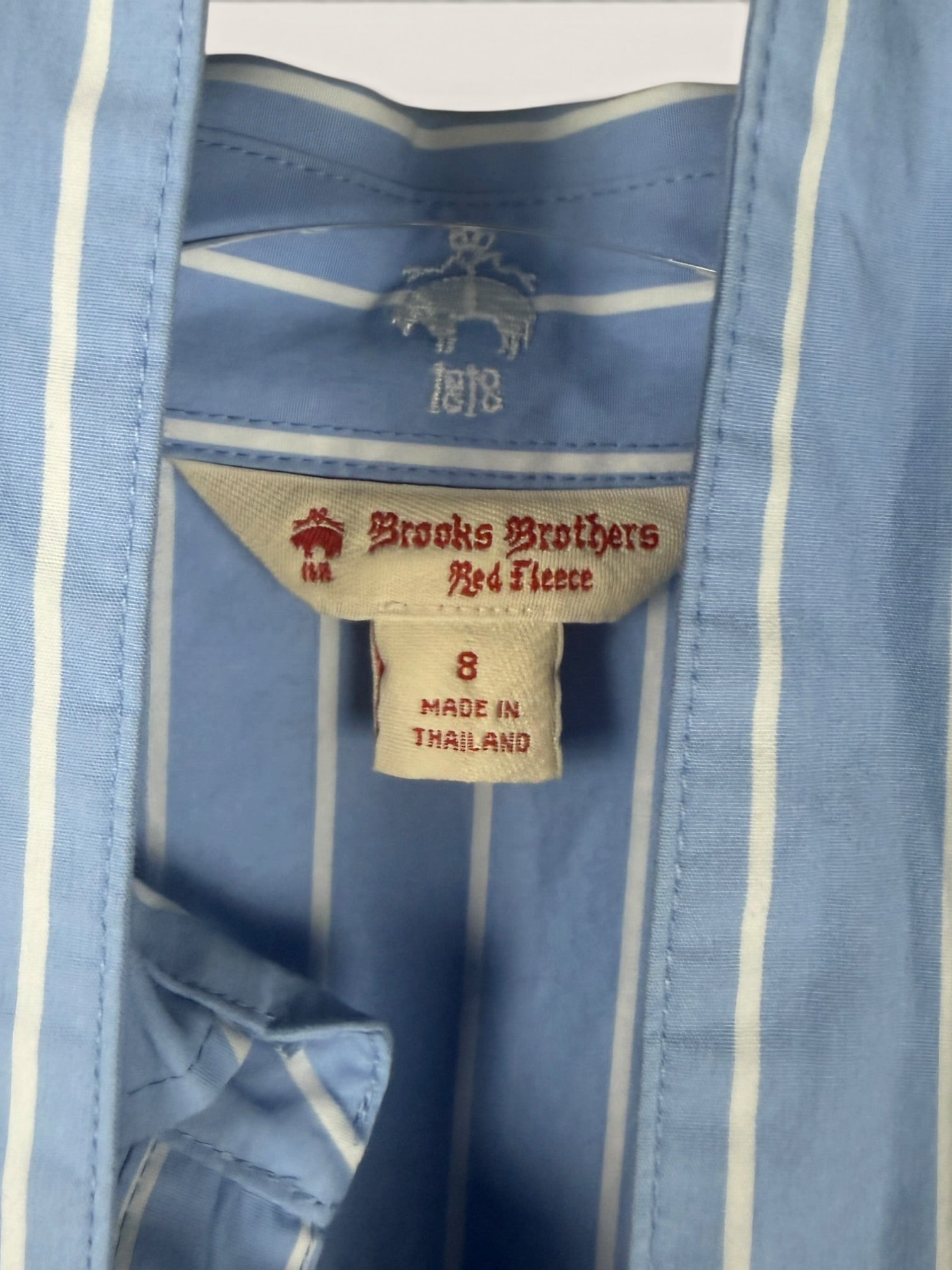 Brooks Brothers Sleeveless Shirtdress in Striped Blue and White