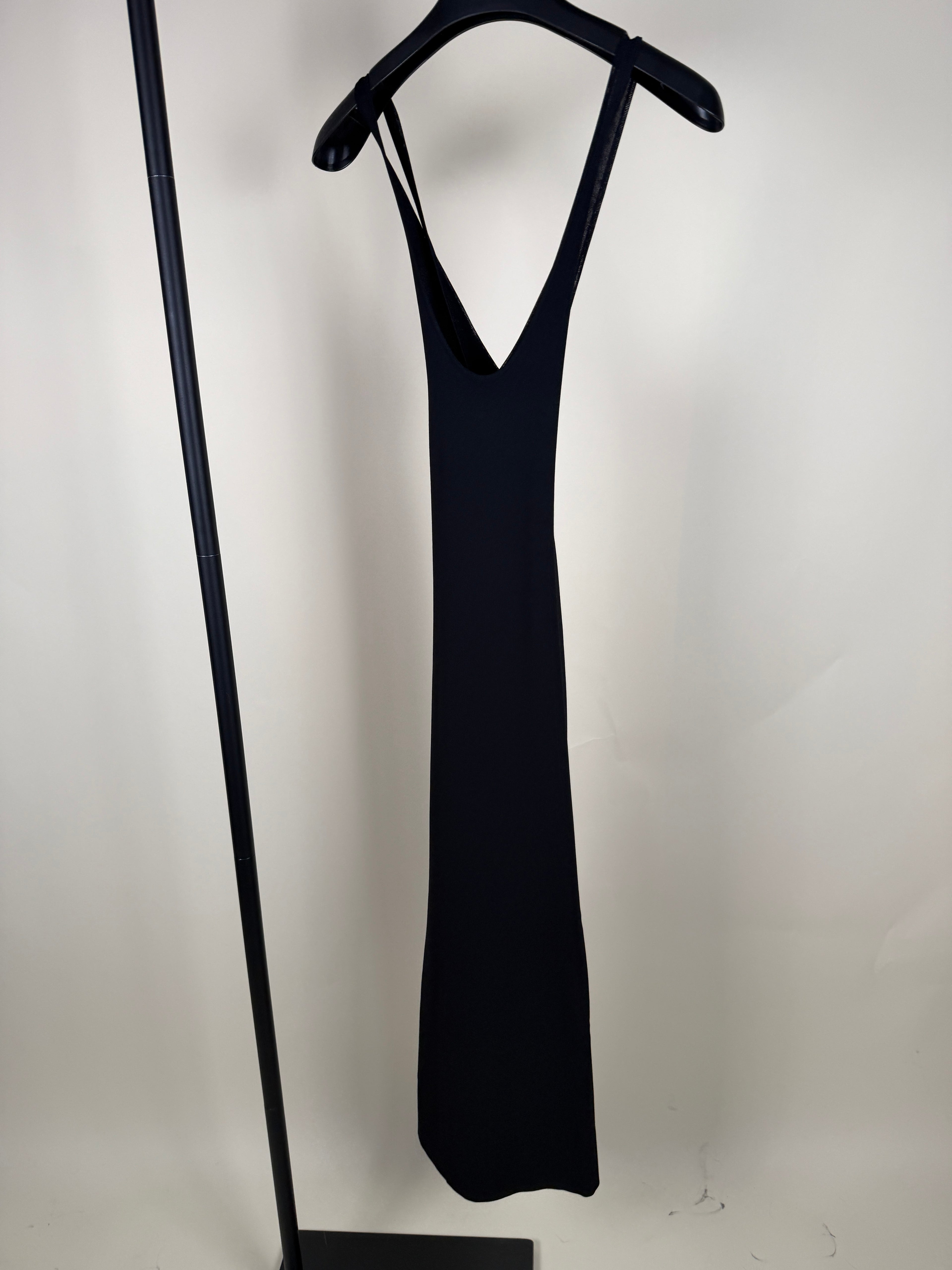 Salvatore Ferragamo Black Sleeveless Maxi Slip Dress with Deep V-Neck and Body-Con Silhouette - photo 6